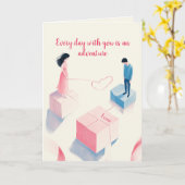 Carte Amour et aventure Jour des Valentines Artistiques (Fleur jaune)
