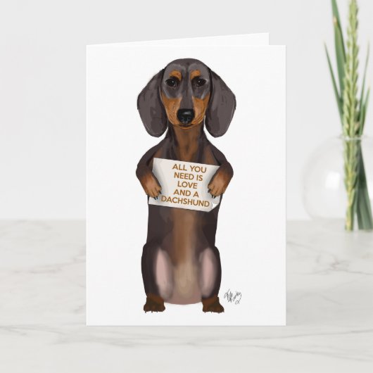 Carte Amour et Dachshund (Devant)