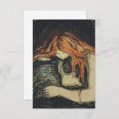 Carte Amour et douleur (Le Vampire) (par Edvard Munch) (Devant / Derrière)