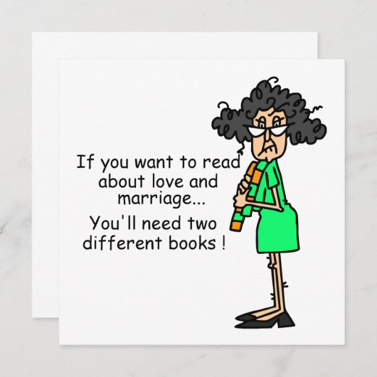 Carte Amour et mariage Humour (Devant / Derrière)