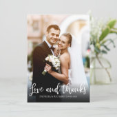 Carte Amour Et Merci Élégant Mariage Merci Photo (Debout devant)