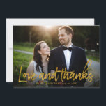 Carte Amour Et Merci Gold Foil Mariage Photo<br><div class="desc">Amour Et Merci Gold Foil Mariage Carte photo Merci</div>