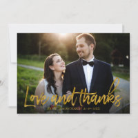 Amour Et Merci Gold Foil Mariage Photo