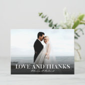 Carte Amour Et Merci Simple Merci Mariage Photo (Debout devant)