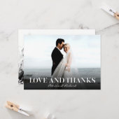 Carte Amour Et Merci Simple Merci Mariage Photo (Devant/Arrière en situation)