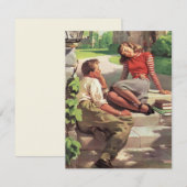 Carte Amour et Romance Vintage, Amoureux de Lycée (Devant / Derrière)