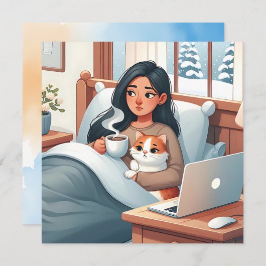 Carte Amour et soutien pour quelqu'un atteint d'une mala (Devant / Derrière)