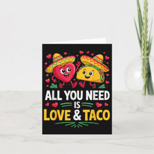 Carte Amour Et Taco Sombrero Tenue Drôle Mexicain Cinco
