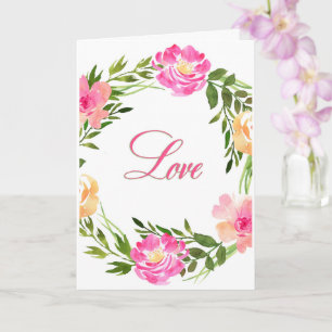 Carte Amour Fleur Wreath Fête des Mères