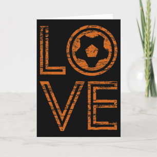 Carte Amour Football Européen Outline Graphique Rétro