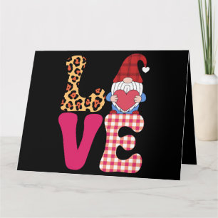 Carte Amour Gnome Valentines Jour Buffalo Rouge Plaid Le