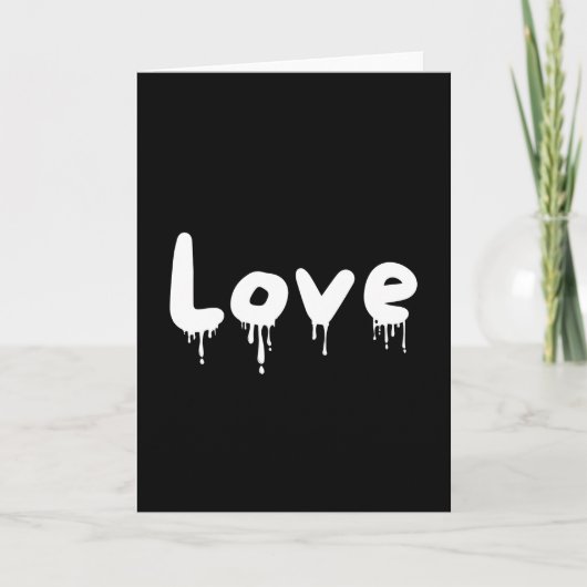 Carte Amour goutté blanc (Devant)