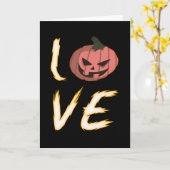 Carte Amour Halloween Citrouille effrayant cadeau (Fleur jaune)