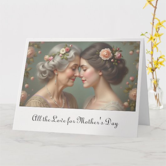 Carte Amour intemporel entre mère et fille (Fleur jaune)