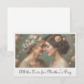 Carte Amour intemporel entre mère et fille (Devant / Derrière)