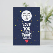 Carte Amour jusqu'à la Lune et Retour Dessin à la Main (Debout devant)