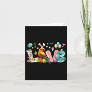 Carte Amour Lapin de Pâques Soleil Conure Chasse Oeufs F