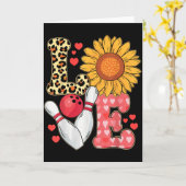 Carte Amour Léopard Tournesol Bowling Saint-Valentin Bow (Fleur jaune)
