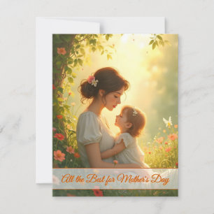 Carte Amour maternel tendre dans la lumière florissante