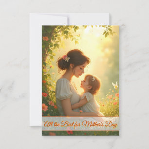 Carte Amour maternel tendre dans la lumière florissante