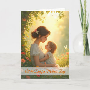 Carte Amour maternel tendre dans la lumière florissante