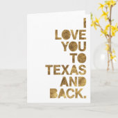 Carte Amour métallisé or de Texas et retour (Fleur jaune)