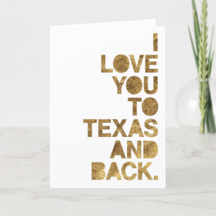 Carte Amour métallisé or de Toi au Texas et Retour