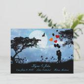 Carte Amour pittoresque sous la lune Simple Mariage (Debout devant)