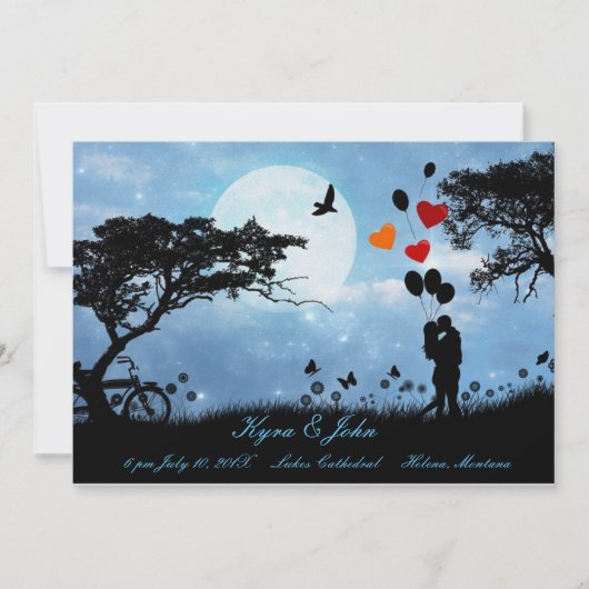 Carte Amour pittoresque sous le mariage de lune (Devant)