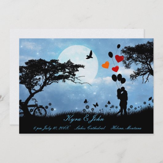 Carte Amour pittoresque sous le mariage de lune (Devant / Derrière)