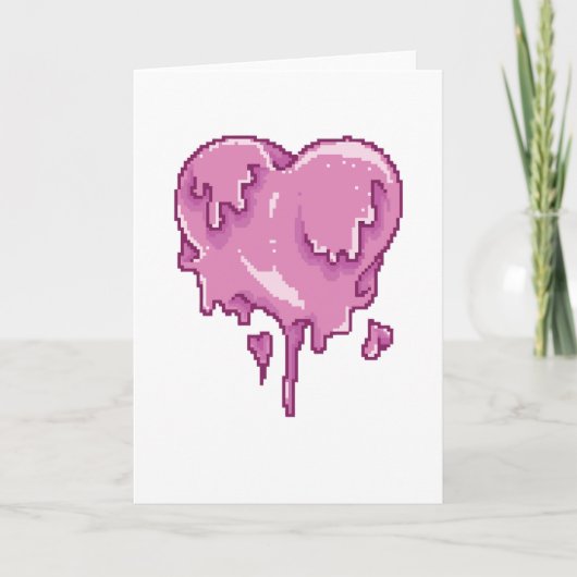 Carte Amour Pixel Art Fondu (Devant)