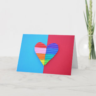 Carte Amour Pop Art Jumeau Saint Valentin Cœurs Arc-en-C