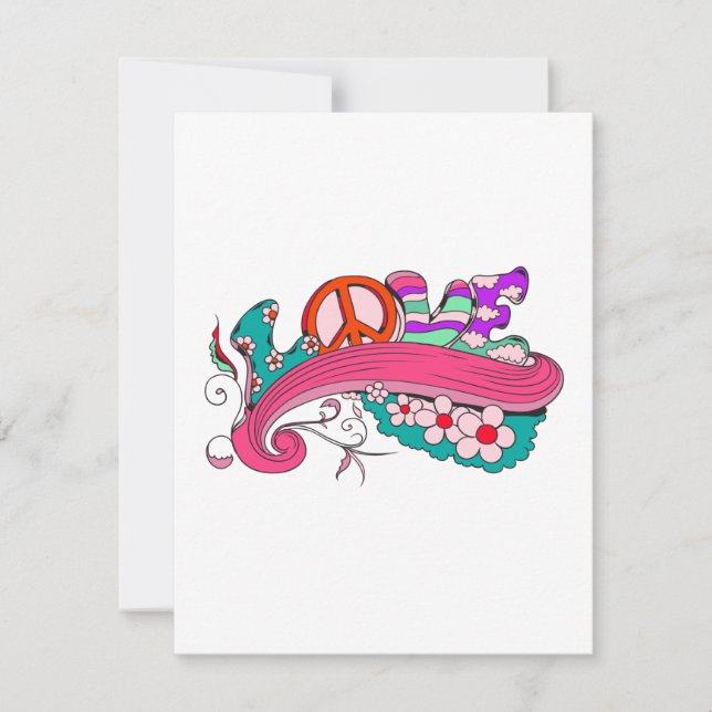 Carte amour rétro funky (Devant)