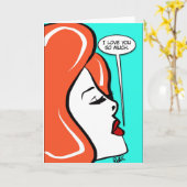 Carte Amour rétro Orange (Fleur jaune)