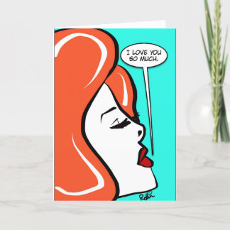 Carte Amour rétro Orange