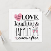 Carte Amour, rires et heureux à jamais (Devant/Arrière en situation)