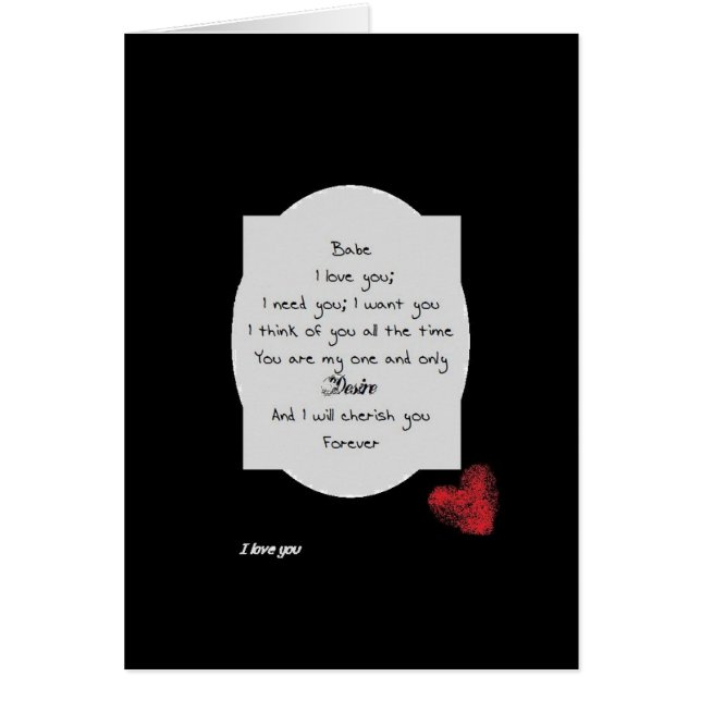 Carte, amour, romance, (Devant)