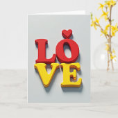 Carte Amour Romantique Gras (Fleur jaune)