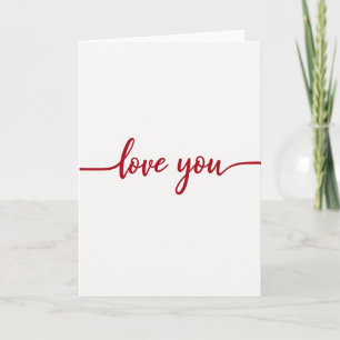 Carte « Amour romantique, je t'aime » en écriture