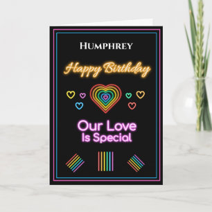 Carte Amour romantique LGBT Rainbow Birthday Personnalis