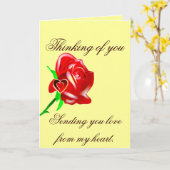 Carte Amour-Rose et Heart_ (Fleur jaune)