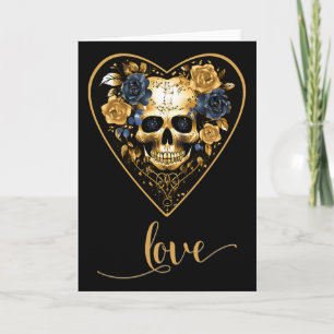 Carte Amour Roses Crâne Pour La Saint-Valentin Amour Roc