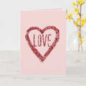 Carte Amour scintillant paillettes rouges Saint-Valentin (Fleur jaune)