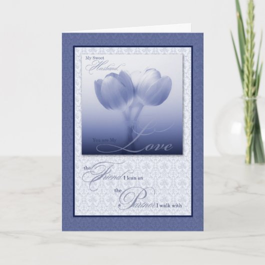 Carte Amour Sentimental et Romance Tulipes Bleues (Devant)