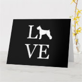 Carte amour silhouette schnauzer géant amoureux des chie (Fleur jaune)