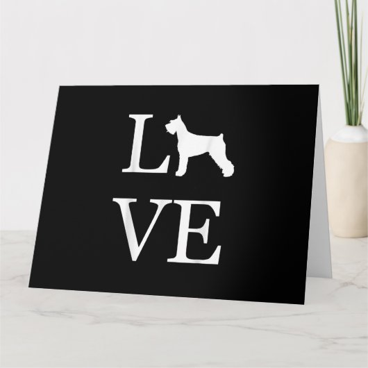 Carte amour silhouette schnauzer géant amoureux des chie (Devant)