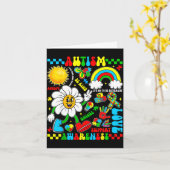 Carte Amour soutien accepter autiste conscience de l'aut (Fleur jaune)