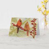 Carte 'Amour sur une branche d'airelles' (Fleur jaune)