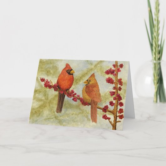 Carte 'Amour sur une branche d'airelles' (Devant)