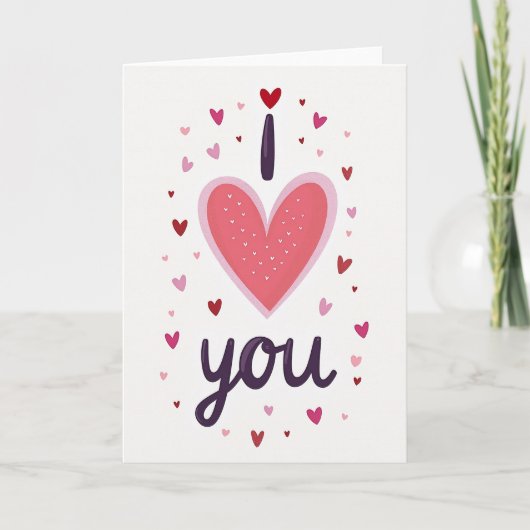 Carte amour texture paillettes (Devant)